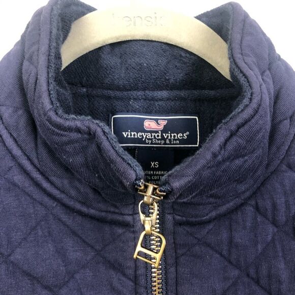 VINEYARD VINES | Navy Blue Quilted Vest Zip Up Women’s Size X-Small - Picture 4 of 7